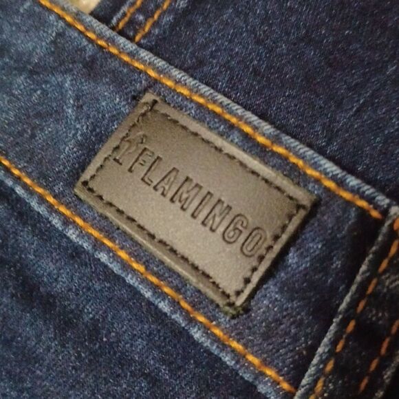 Flamingo jeans, flares, denim, size large, butt lift, dark blue,Stretch, new - Picture 6 of 6